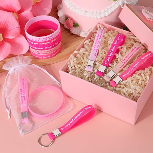 72 Pcs Inspirational Bible Verse Silicone Bracelets Religious Keychains Coworker Employee Appreciation Gifts Motivational Wristbands Christian Gifts for Women Men Church Favor Teacher Nurse Staff