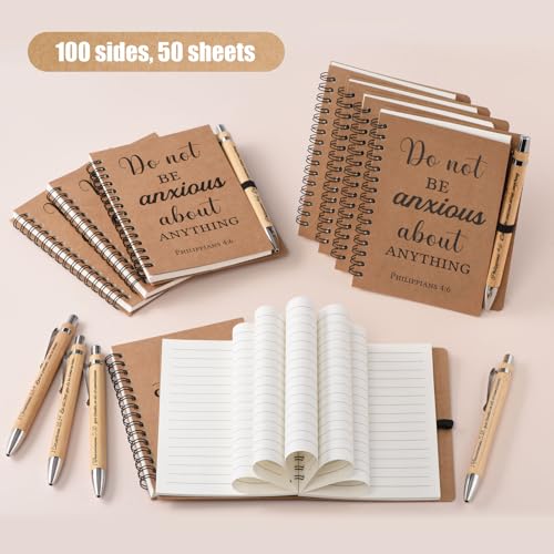40 Pcs/20 Set Christian Gifts Spiral Notebooks Bulk Journals with Christian Pens Prayer Journal for Women and Men, Father Day Gifts for Church Members, Bible Study Groups & Religious Families,Small Notepad (4.33" x 5.43") - size: 20 Set