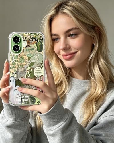 Frog and Toad Phone Case Compatible with iPhone 17, Green Aesthetic Nature Phone Cover for iPhone 17 - color: Frog and Toad