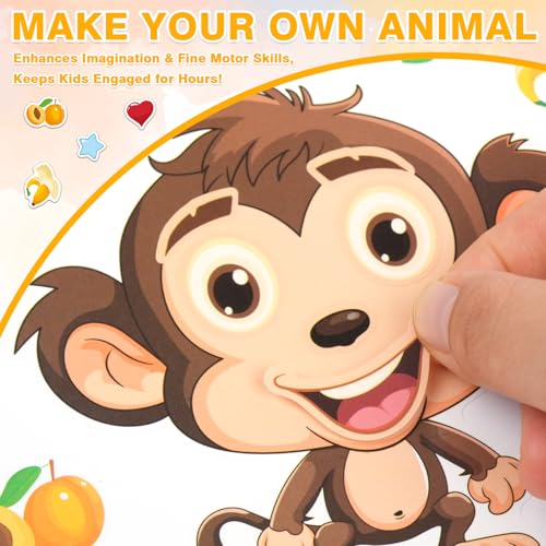 48 Animal Make-a-Face Sticker Sheets for Kids - style: Cute Animals