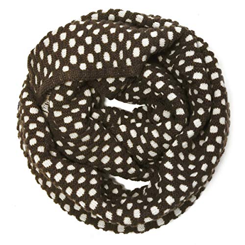 Wrapables Thick Knitted Winter Warm Infinity Scarf - color: Brown/White