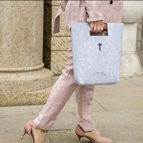 Bible Bag, Felt Carrying Book Cover Case Church Tote Handbag Christian Gift