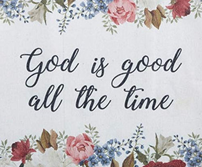 Trinity Church Supply Gifts for Women, God is Good All the Time Tote Bag with Floral Design, 14 Inch