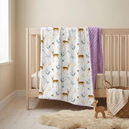 Fleece Baby Blankets for Girls & Boys, Infant Toddler Blanket - color: Purple Deer