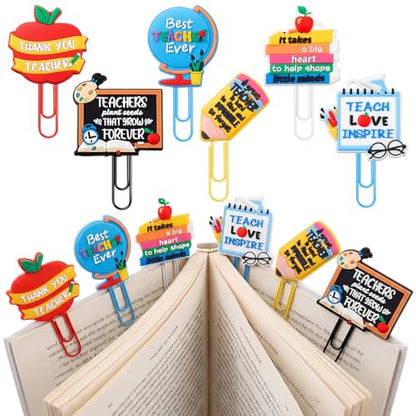 6 Pcs Cute Teacher Paper Clips Bookmarks for Teacher Appreciation Gifts - style: Teacher Classic
