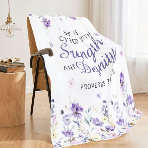 Christian Gifts Blanket Birthday Gifts for Women Throw 50"x60" - color: Purple-christian, size: 50*60
