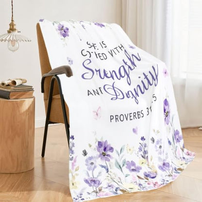 Christian Gifts Blanket Birthday Gifts for Women Throw 50"x60" - color: Purple-christian, size: 50*60