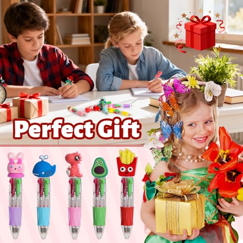60 Pcs Multicolor Pen Delightful Multi Color Pen Gifts, 4-in-1 Pens Bulk Ballpoint Pens Fidget Pen for Party Favors & Birthday