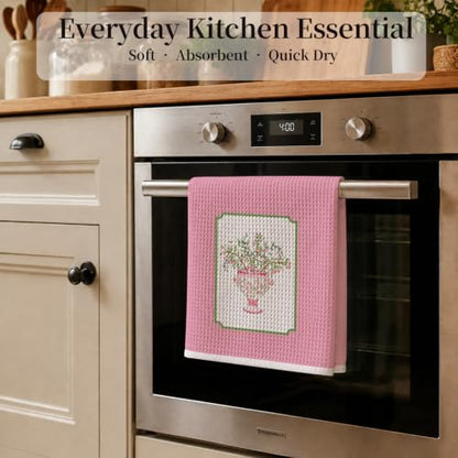 Pink Chinoiserie Kitchen Hand Towels 16x24 Inch Set of 2 - color: Pink Chinoiserie