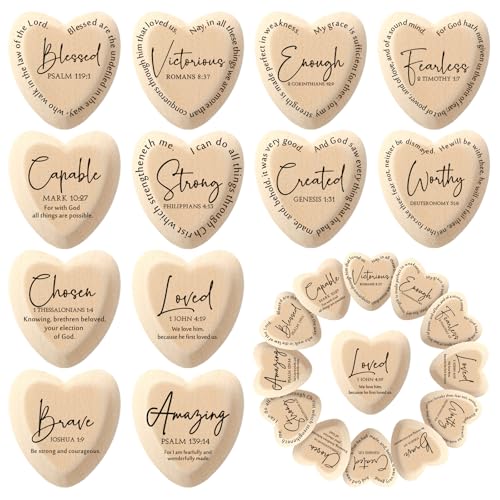 Geelin 72 Pcs Christian Gifts Bulk Wooden Hearts, Natural‌ - color: Natural‌
