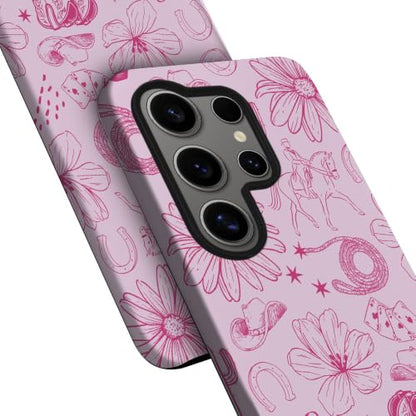 Compatible with Samsung Galaxy S23 Ultra,2-in-1 Frosted Phone Cover Shockproof Case - Aesthetic Western Cowgirl Pink - color: Aesthetic Western Cowgirl Pink, size: Samsung Galaxy S23 Ultra