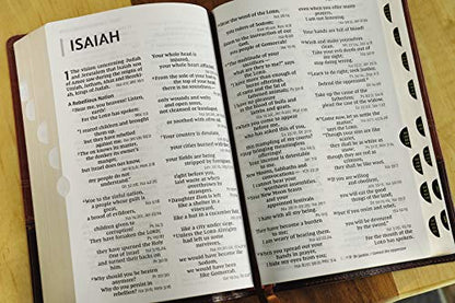 NIV, Reference Bible, Giant Print, Leathersoft, Brown, Red Letter, Thumb Indexed, Comfort Print