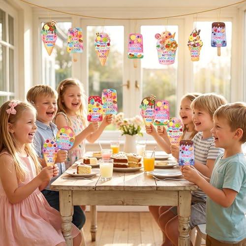 Fancy Land Sunday School Crafts Sticker Christian Ice Cream Craft Kid 30Pcs