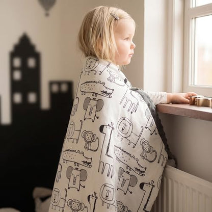 Fleece Baby Blankets for Girls & Boys, Infant Toddler Blanket - color: Gray Animals