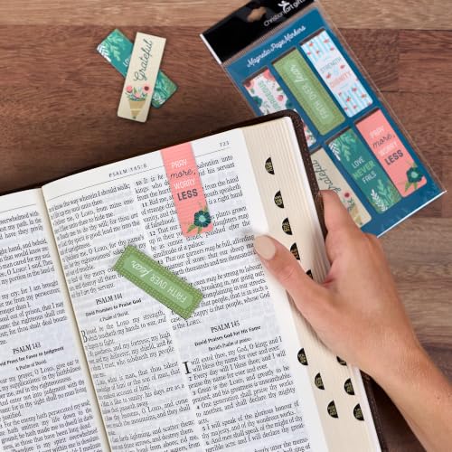 Christian Art Gifts Magnetic Scripture Bookmark Set for Women - color: Floral Garden