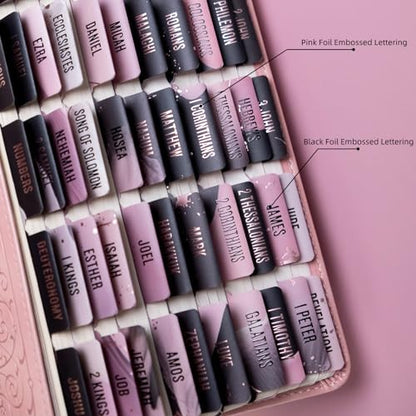 UPAFEXXI-Bible Tabs for Women and Men, 3D Gold Foil Embossed Lettering - color: Pink4