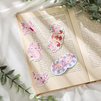 Axolotl Magnetic Bookmarks Gifts - 8 Pcs Pink Cute Bookmark - style: Axolotl
