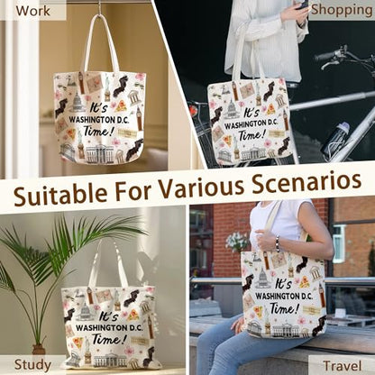 Tote Bag For Women Man, Reusable Work Shopping Grocery Shoulder Bags - style: Washington D.c