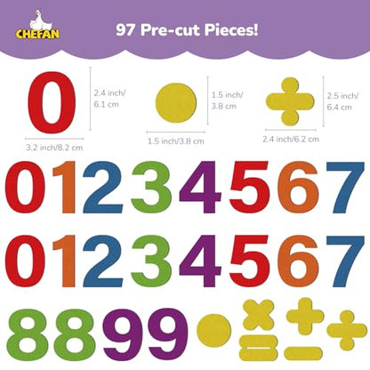 CHEFAN Foldable Felt Board for Toddlers and Felt Numbers for Kids