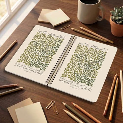 Christian Spiral Notebook Journal, Religious Christian Gifts for Women - color: Bible Quote