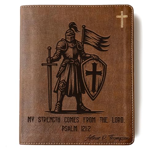sinfinate Personalized NIV Journaling Bible with Custom Name Engraving, Christian Gift for Men, Women(Knight)