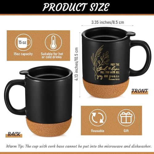 FillTouch 12 Pcs Christian Gifts Coffee Mugs Bulk,Black,Flower - color: Black, size: Flower