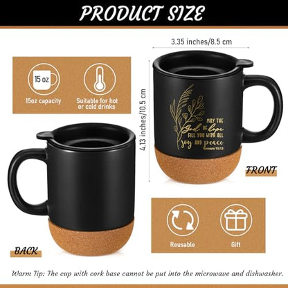 FillTouch 12 Pcs Christian Gifts Coffee Mugs Bulk,Black,Flower - color: Black, size: Flower