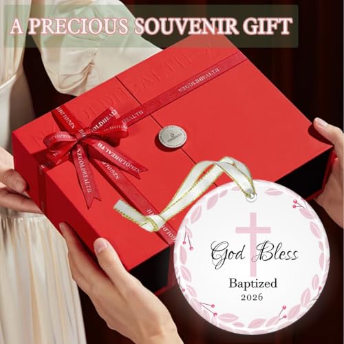 Baptism Gifts for Girls, God Bless Cross Ornament - color: Color9
