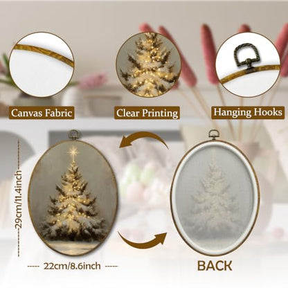 Mcehtle Winter Christmas Tree Wall Art Decor Framed 8.6x11.4 - color: 49