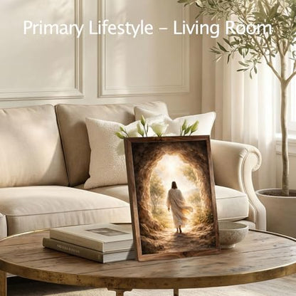 YYDESN He Is Risen Easter Wall Art Decor, Christian Resurrection Artwork, Empty Tomb Jesus Print, Religious Home Decoration, Faith Gift unframed (8x10) - size: 8x10