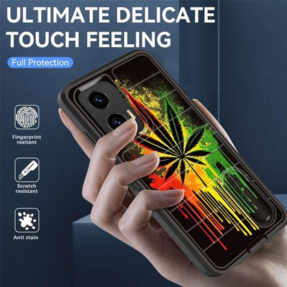 for Moto G Stylus 5G 2024 Case Built in Kickstand,Heavy Duty Protective Shockproof 3-Layer Full Body Rugged Phone Cover for Motorola Moto G Stylus 5G 2024,Marijuana Leaf Weed - color: Marijuana Leaf Weed