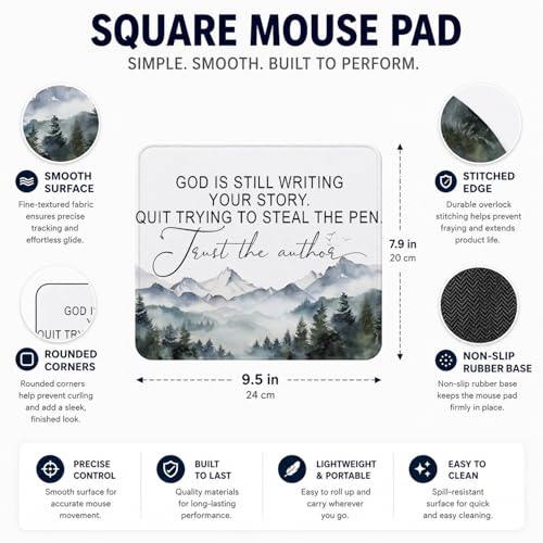 QIYUHOY Inspirational Christian Mouse Pad Gifts for Women, 9.5x7.9 Inch - color: God is Still Writing Your Story