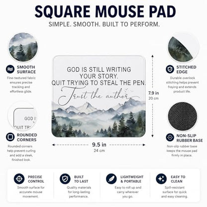 QIYUHOY Inspirational Christian Mouse Pad Gifts for Women, 9.5x7.9 Inch - color: God is Still Writing Your Story