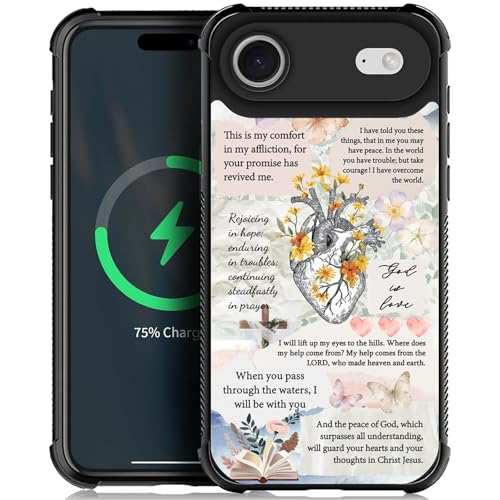 for iPhone 17 Air Case | Compatible with MagSafe | Classic Slim Cover Design | Bible Verses Heart - color: Bible Verses Heart, size: iPhone 17 Air