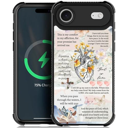 for iPhone 17 Air Case | Compatible with MagSafe | Classic Slim Cover Design | Bible Verses Heart - color: Bible Verses Heart, size: iPhone 17 Air