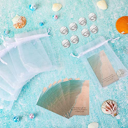 BBTO 30 Pcs Footprints in The Sand Gifts, Footprints in The Sand Coins with Cards, Organza Bags, Pocket Hug Tokens, Christian Religious Gifts Bulk for Family, Friends