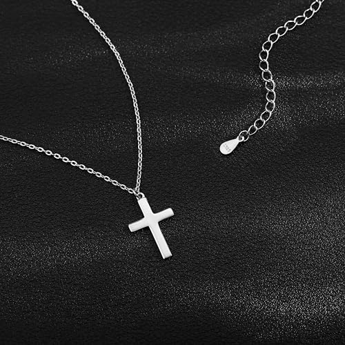 Moodear Cross Necklace for Women, Dainty Faith Pendant, Christian Jewelry - color: Sterling Silver