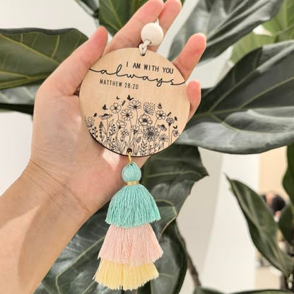 Christian Car Charm Cute Rear View Mirror Accessories for Women - color: Green