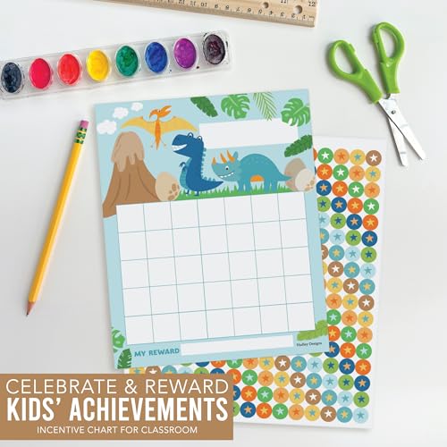 Sticker Chart for Kids Behavior at Home and Back to School Reward Charts - color: Dinosaur