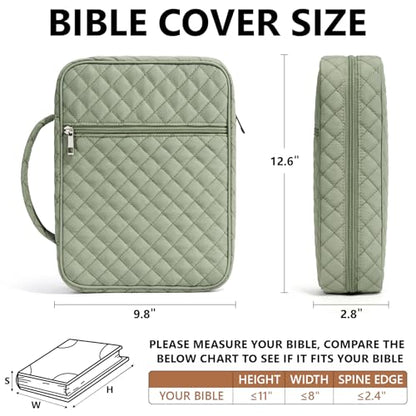 Bible Cover Case for Women Puffer Bible Bag w/Study Supplies Journaling Kit