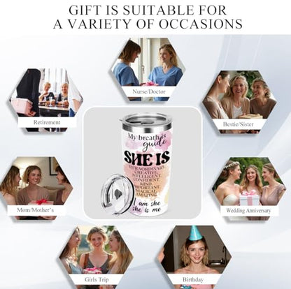 Positive Affirmations Tumbler, Self Love Mental Health Gifts Inspirational Gifts for Women Friend Sister Girls Birthday Friendship Christmas 20 oz Insulated Coffee Tumbler Travel Cup - color: SheIs 0855