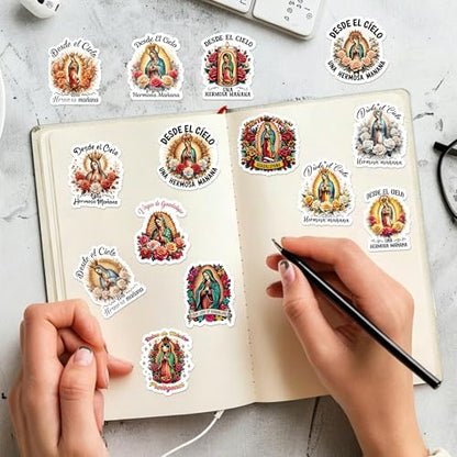 Prayer Board Supplies Stickers - 50 Pcs Bible Verse Catholic Decals - color: Virgin Mary