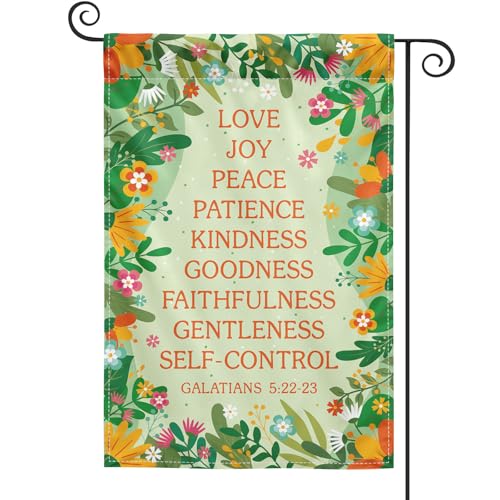 Fruit of the Spirit Christian Garden Flag 12x18 Double Sided - color: flower
