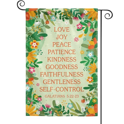 Fruit of the Spirit Christian Garden Flag 12x18 Double Sided - color: flower
