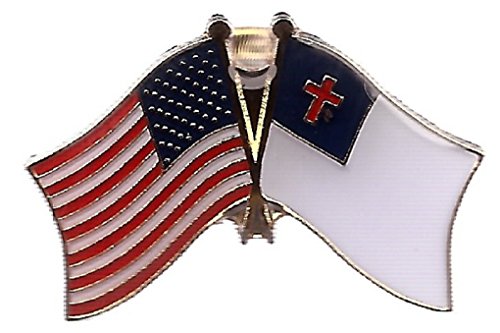 Wholesale Pack of 6 USA American & Christian Christ Cross Flag Bike Hat Cap lapel Pin