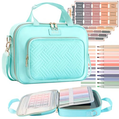 Bible Cover for Women Bible Case, Large Bible Bag, Bible Study Supplies Bible Journaling Kit Book Carrying Case with Bible Highlighters Tabs, Valentines Day Christian Gifts for Women (Blue) - color: Blue