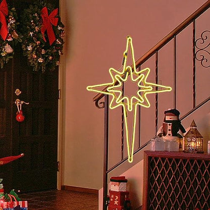Large Star of Bethlehem Outdoor Lights, 25"x16.5", 408 Warm White LED, Christmas Decorations, Nativity Scene, Yard, Porch - size: Large 25" 408LED Warm white