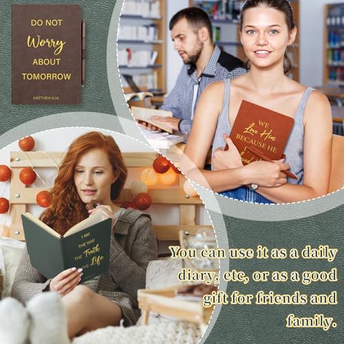 Thenshop 20 Pcs Christian Gifts Bulk for Men Women Journals Bulk and Pen - color: Black Brown