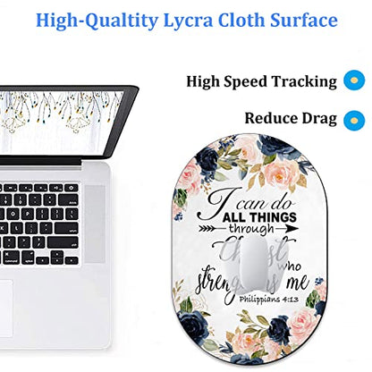 Personality Mouse Pad with Coaster Set, Bible Phil 4-13 Floral Fashion Design Mouse Pad Non-Slip Rubber Gaming Mouse pad Computer Laptop - color: Bible Phil 4-13 Floral