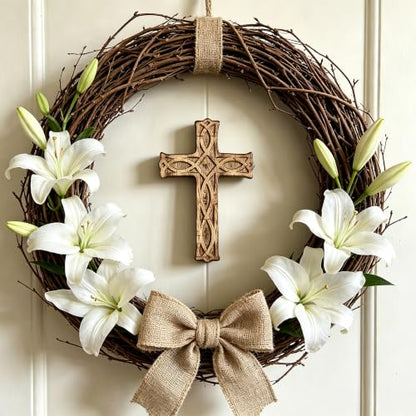 Hosley Hand-Carved Wooden Cross – 8 Inch Rustic Faith Wall Decor | Christian Gift, Prayer Room, Home Blessing, Wedding & Baptism Keepsake - size: 8"L x 4.8"W
